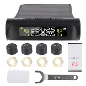 Tire Pressure Monitoring System Temperature Warning New C External Battery Version Sensors Solar TPMS Car Tyre Pressure Monitor LEEPEE