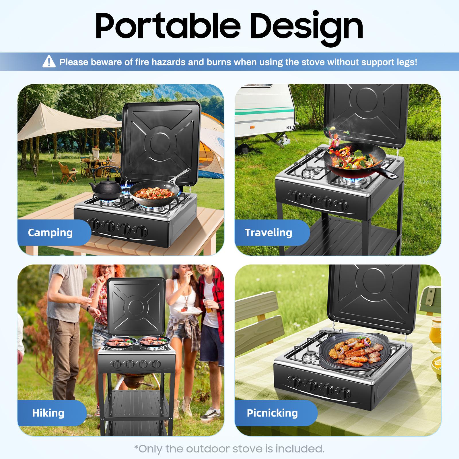 4 Burner Freestanding Gas Stove NG LPG Outdoor Camping Portable Cooktop with 4 Knobs Manual Ignition for RV Travel Emergency Preparedness Family Use 4 Burner Freestanding Gas Stove NG LPG Outdoor Camping Portable Cooktop with 4 Knobs Manual Ignition for RV Travel Emergency Preparedness Family Use