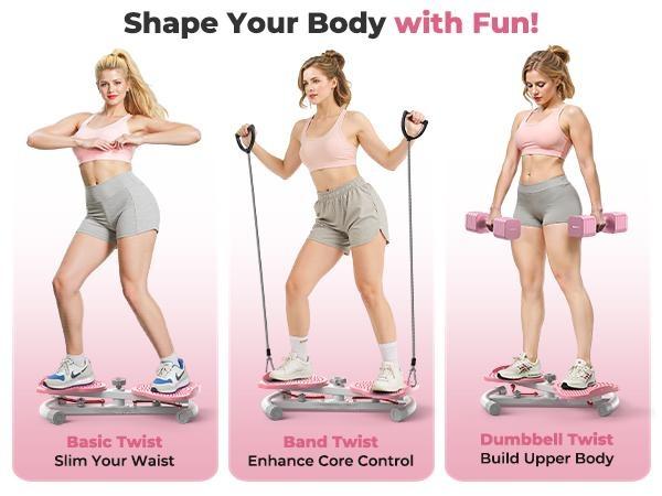 Waist Twist Machine Exercise & Ab Workout Equipment, Silent Non-Slip Core Trainer Board for Home Gym, Fitness Equipment for Men&Women