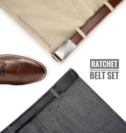 Men's Ratchet Belt Men 2 Pack - Customizable Fit, Effortless Style
