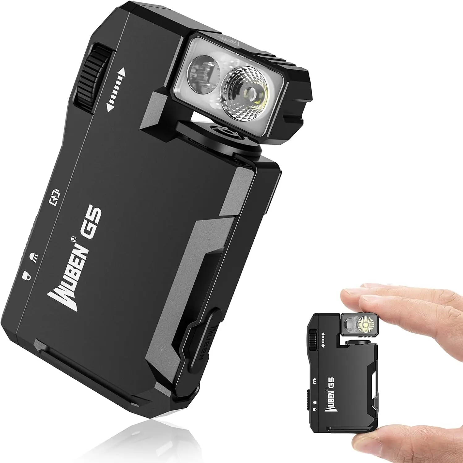 Rechargeable EDC Mini Flashlight 400 Lumens with RGB Light, Portable Flat Pocket Flashlight with Magnetic Base and Keychain, Compact LED Flashlight for Camping Hiking Emergency Outdoor and Everyday Carry