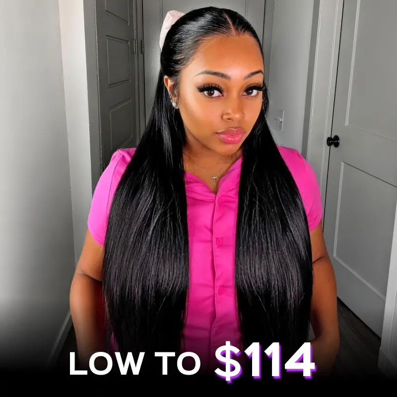 [Upgraded Skin Melted HD Lace] 180% Density Megalook 13x6 Glueless Lace Frontal Wig Pre-Everything Natural Hairline HD Lace Skin Melted Silky Straight 100% Human Hair Wigs With Drawstring #DealsForYouDays
