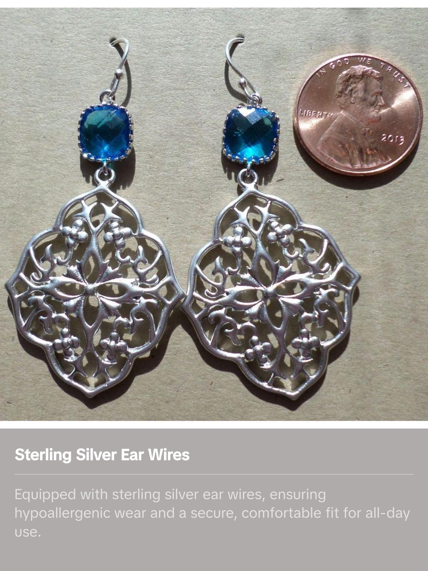 Cobalt Blue and Silver Chandelier Earrings - Cobalt Blue Earrings - Silver Earrings - Birthday Gift - Christmas Gift