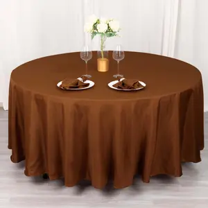 Polyester Round Tablecloth 108" Cinnamon Brown - Durable and Stain-Resistant for Easy Maintenance