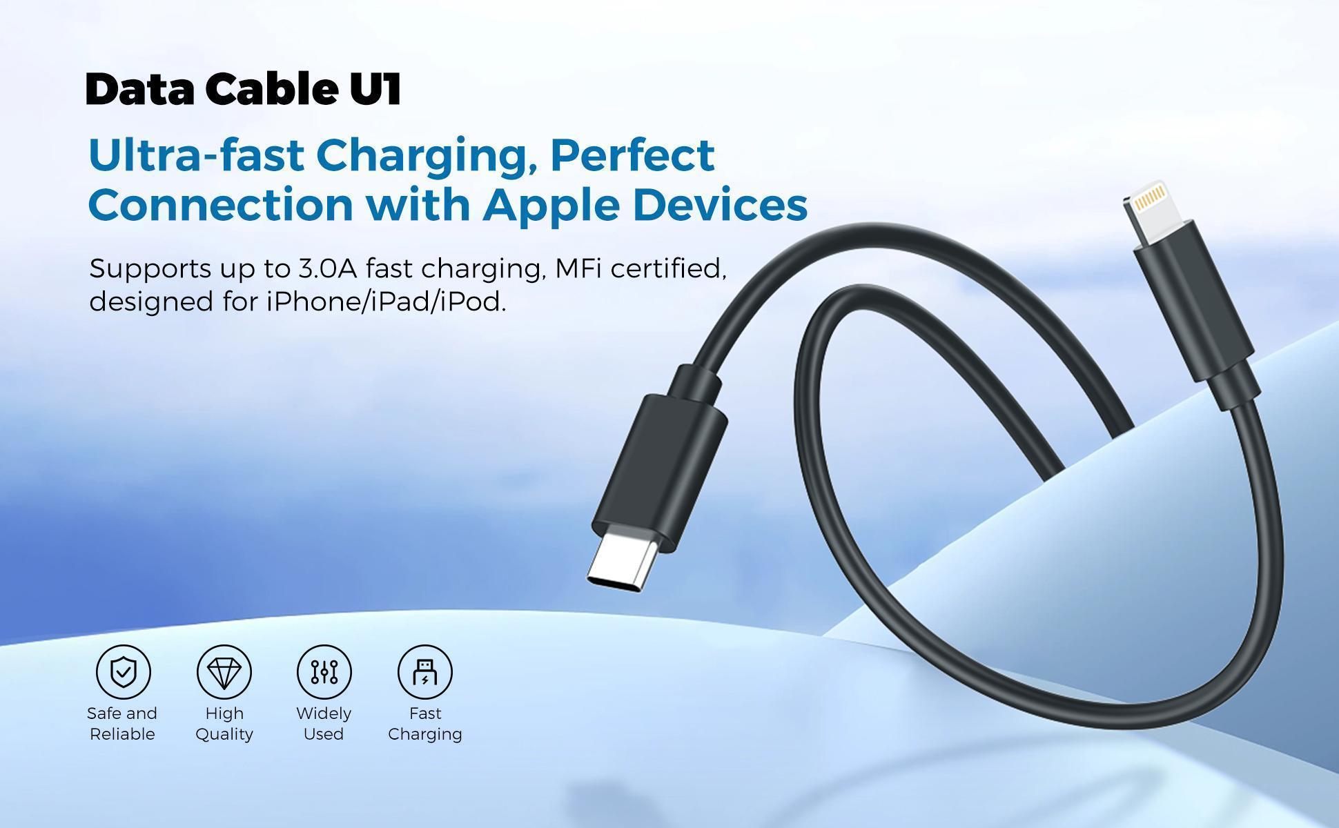 【U1-U4】MIRO Data Cables – Fast Charging for Apple & Type-C Devices, MFi & Smart Chip Protection, Durable & Reliable, Perfect for Home, Office & Travel, Convenient & Handy, Thoughtful Gift for Students, Professionals & Holidays