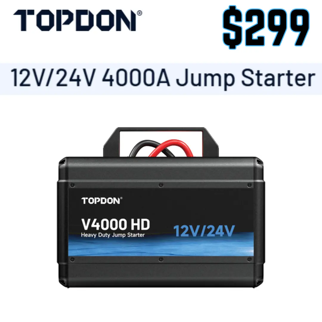 TOPDON V4000 HD One Jump Starter for All Your Heavy-Duty Needs