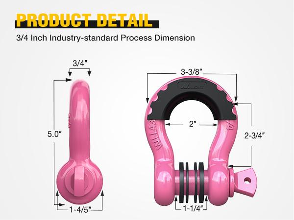 Nilight 2 Pack 3/4" D-Ring Shackle with 7/8" Screw Pin 41,887lbs Break Strength, Heavy Duty Off Road Recovery Shackle with Isolators Washers for Use with Tow Strap, Winch, Off-Road Truck Vehicle Tension Rope Tarnish Free Rope Nilight 2 Pack 3/4" D-Ring Shackle with 7/8" Screw Pin 41,887lbs Break Strength, Heavy Duty Off Road Recovery Shackle with Isolators Washers for Use with Tow Strap, Winch, Off-Road Truck Vehicle Tension Rope Tarnish Free Rope