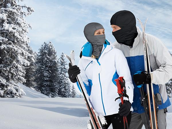 【Valentine's Day Gift】AstroAI Balaclava Winter Ski Mask Winter Fleece Thermal Face Mask Cover for Men Women Warmer Windproof Breathable, Cold Weather Gear for Skiing, Outdoor Work, Motorcycling, Snowboarding, Grey-M, 21.5-23