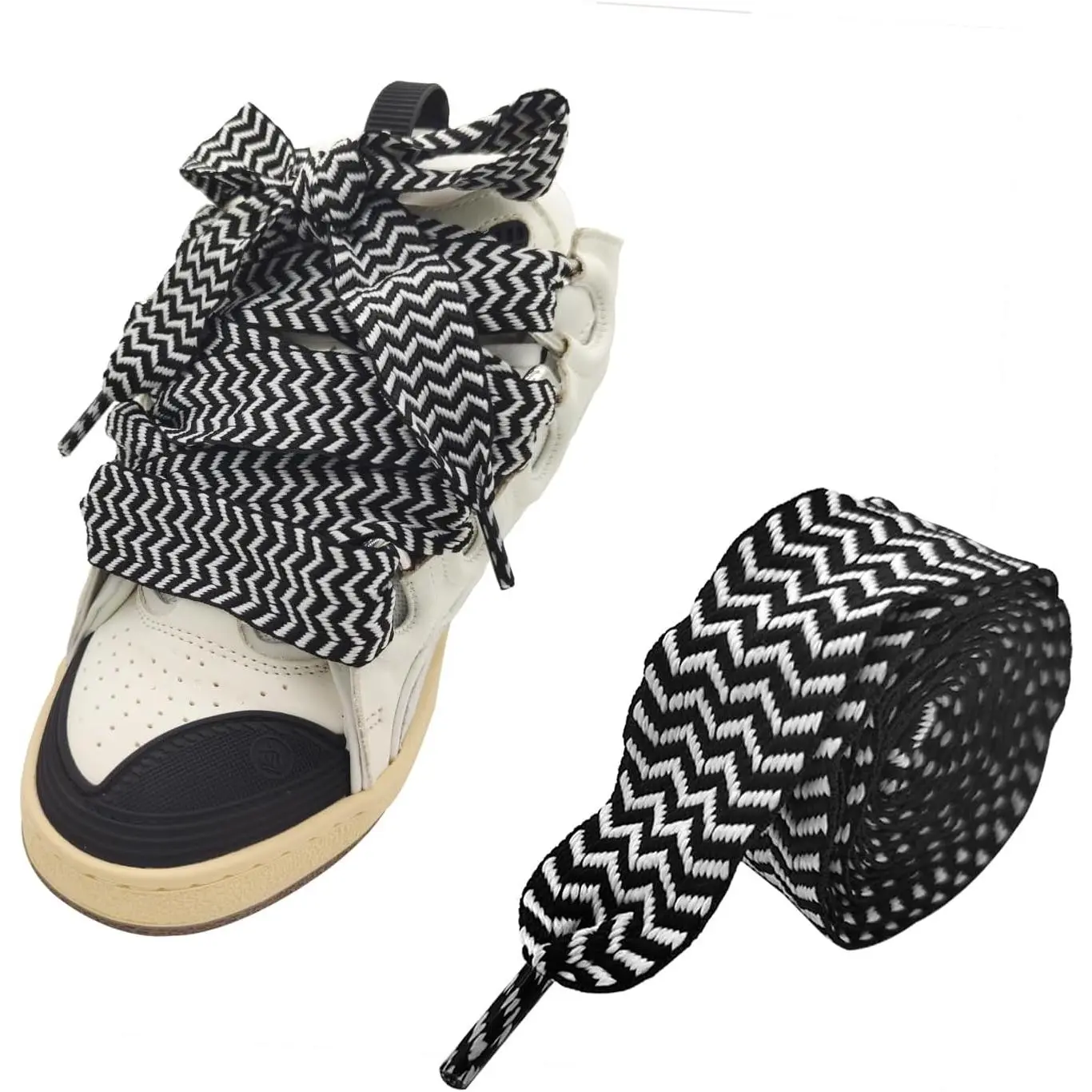 3cm Thick  Shoe Laces for Lanvin Sneakers,  Chunky Shoelaces Shoe Strings Replacement Laces