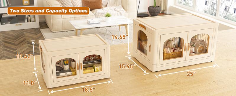 【Clearance】RaybeeFurniture 1/2/3/4/5 Pack Plastic Storage Bin with A Lid, Stackable Storage Containers with Wheels, Folding Storage Boxes, Closet Organizers&Storage Bins for Living Room,Office,Dorm,Kitchen