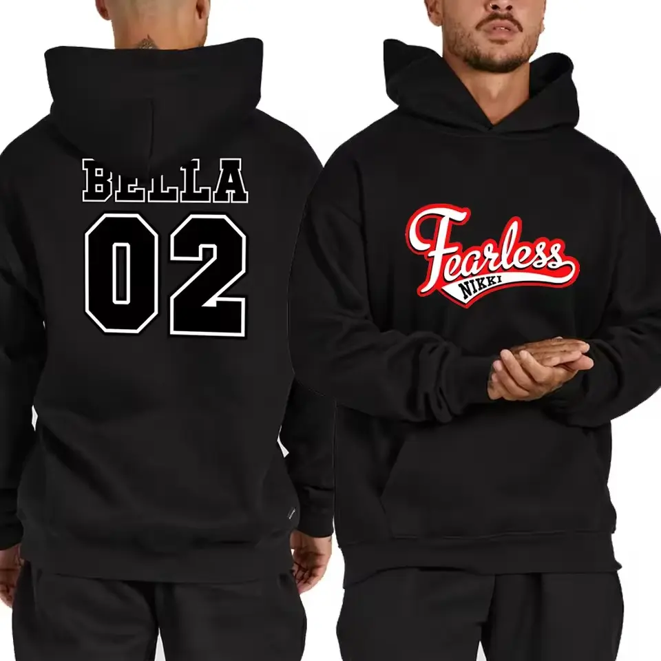 2025 Autumn/Winter New Hot Wrestling competition Nikki Bella Fearless Men's Hoodie Street Sports Casual Pullover