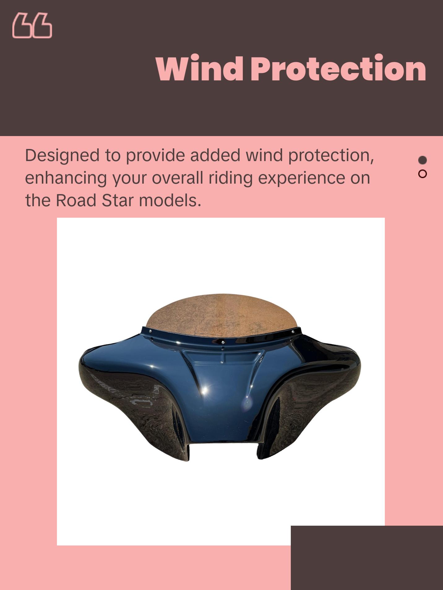 QK Racing Yamaha Road Star 1600/1700 Motorcycle Batwing Fairing 4x5.25 Speakers