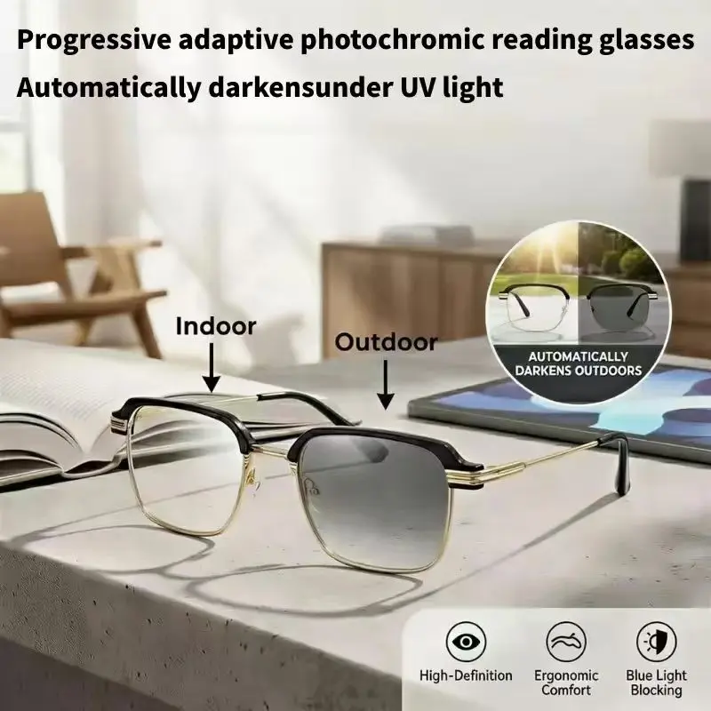 Half-Frame Gold Reading Glasses