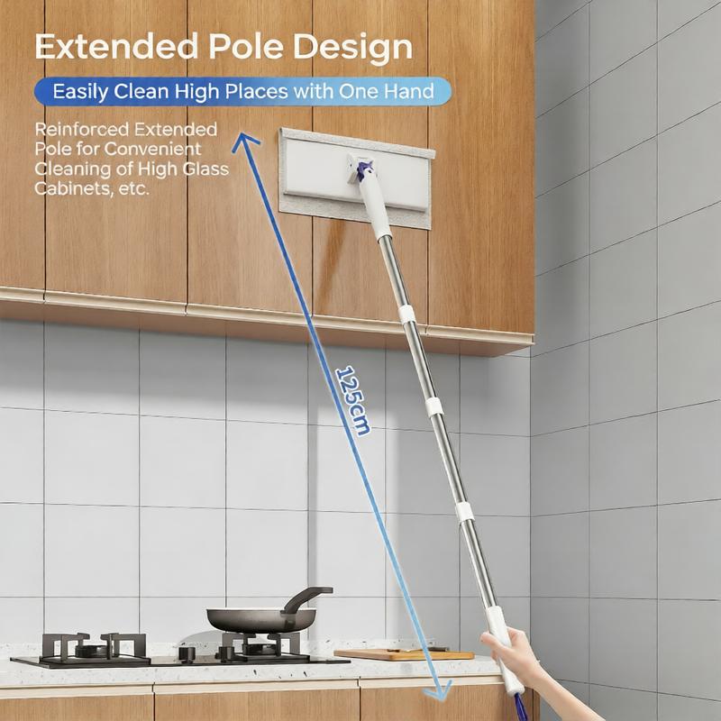 Extra-Long Handle Mop for Paper Towels and Wipes, Hands-Free Replacement, Wet and Dry Home Cleaner Extra-Long Handle Mop for Paper Towels and Wipes, Hands-Free Replacement, Wet and Dry Home Cleaner