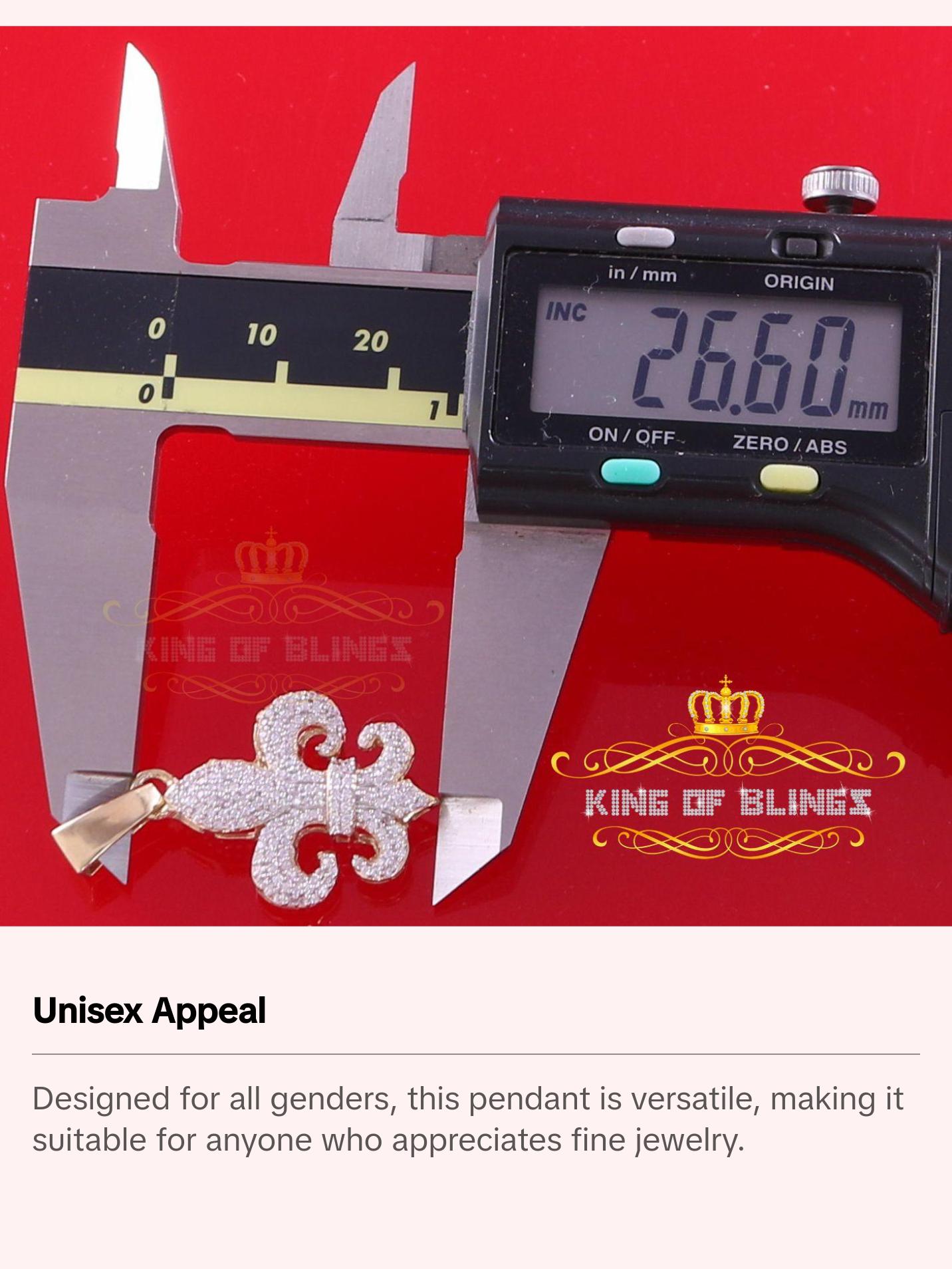 King Of Bling's Promise Yellow Sterling Silver Fleur de Lis Pendant with 1.47ct Cubic Zirconia King Of Bling's Promise Yellow Sterling Silver Fleur de Lis Pendant with 1.47ct Cubic Zirconia