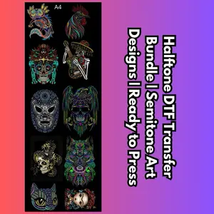 Halftone DTF Transfer Bundle | Semitone Art Designs | Ready to Press