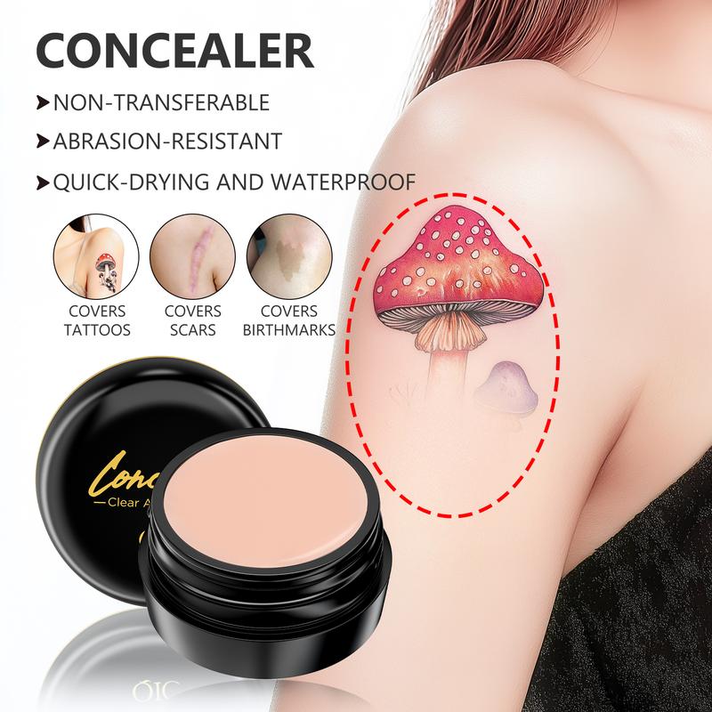 Full Coverage Concealer Balm, Lightweight Matte Finish Cream for Face & Eyes, Covers Tattoos, Scars & Spots, Waterproof Moisturizing Makeup for All Skin Types.Halloween, Christmas gifts