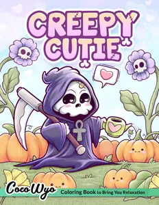Creepy Cutie Coloring Book for Adults and Teens Featuring Goth Kawaii Spooky Cute Creatures 50 Unique Illustrations Easy to Color Relaxing Detail Density Fun Creative Gift