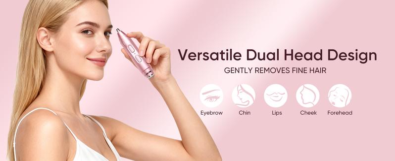 Portable 2-in-1 Eyebrow & Facial Trimmer – Dual Heads with LED Light for Easy, Gentle Grooming
