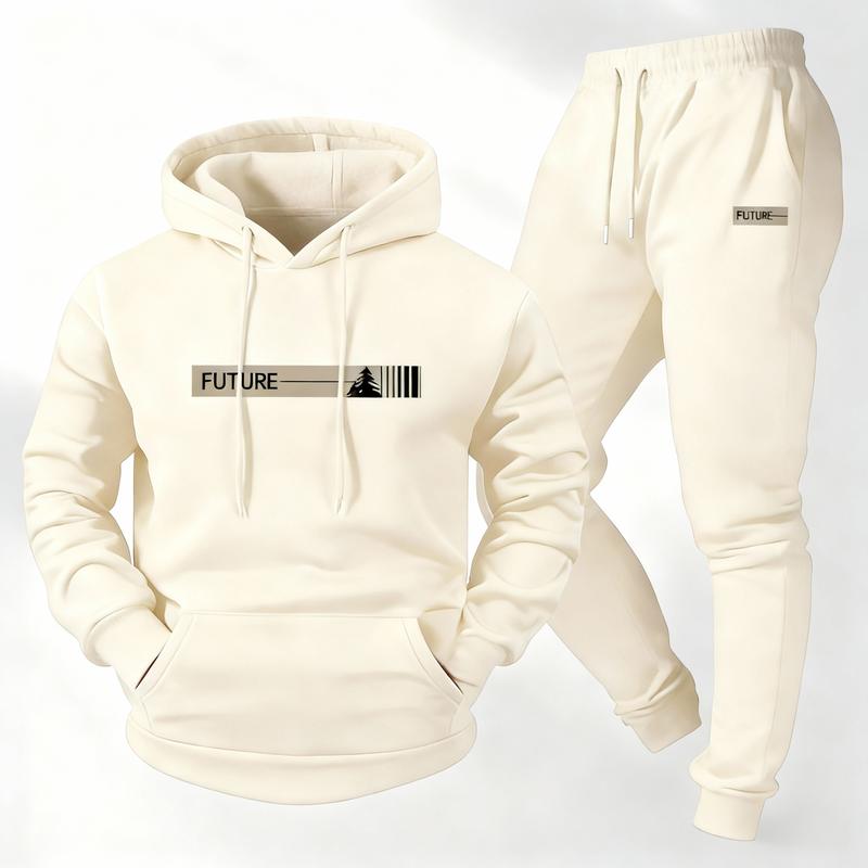 Men's Printed Hoodie & Joggers Set - Casual Long-Sleeve Athletic Top with Pockets Summer Lounge Tracksuit Summer Tracksuits Sportswear Indoor Outdoor Sportswear Running Fitness
