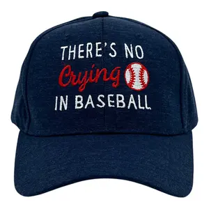 Theres No Crying In Baseball Hat Funny Sarcastic Graphic Novelty Cap Funny Hats Sarcastic  Funny Baseball  Novelty Caps for Men Navy - No Standard
