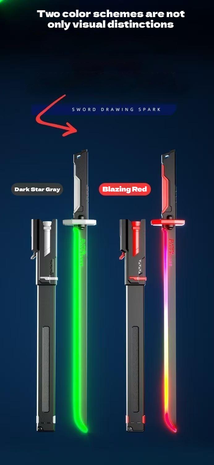 In Stock Spark Edition DKD 31.5" Cyberpunk SparkBlade Lightsaber Toy with Sound & Fog, Eight-Color Streaming Light Effect, Type-C Rechargeable for Rave, Cosplay & Display