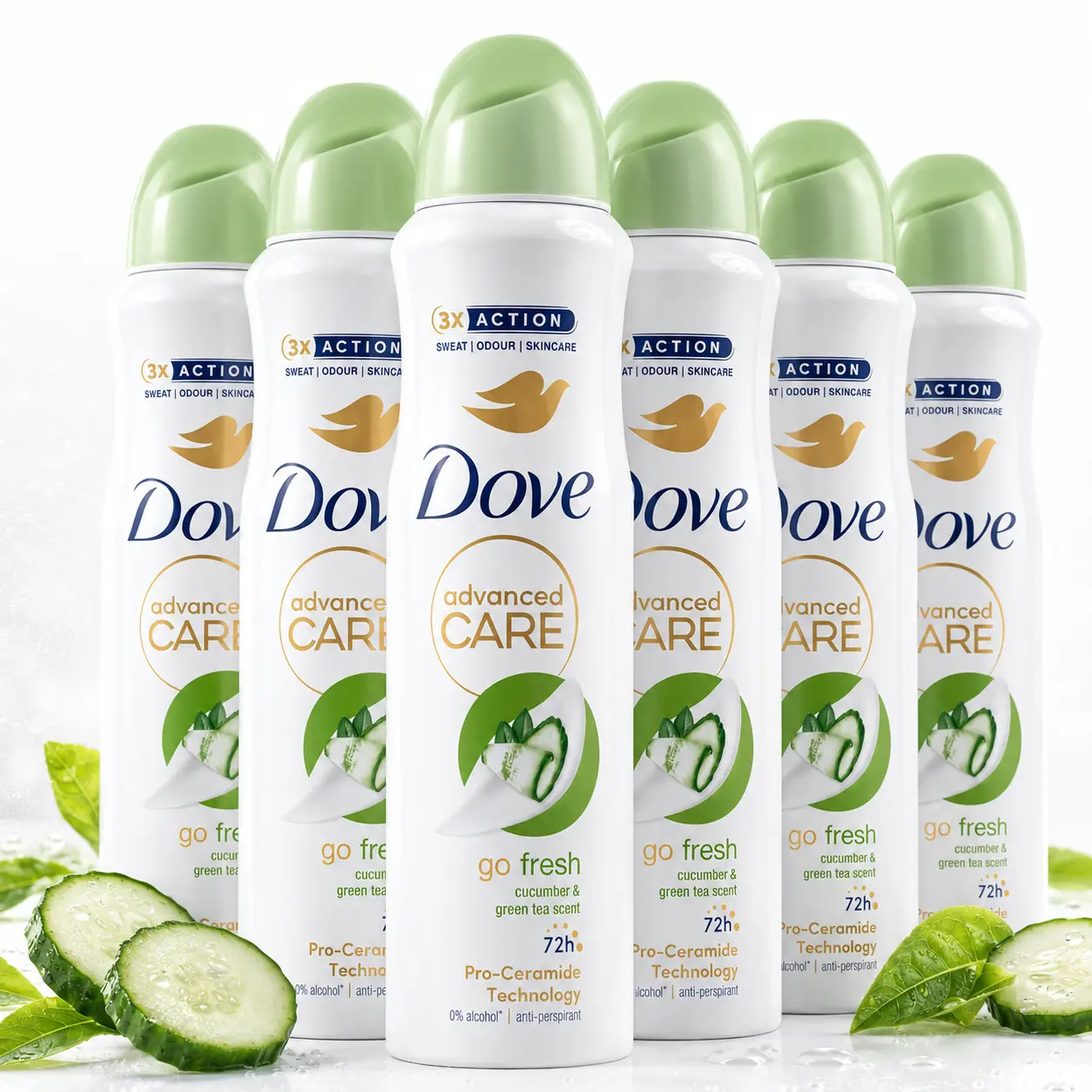 Dove Women's Advanced Care Antiperspirant Deodorant Spray, 72HR Odor Protection with Pro-Ceramide, Refreshing Cucumber & Green Tea Scent for Sensitive Skin, 5oz, Beauty Products, Refreshing Deodorants, Body Care Products, Fragrance, Self Care Products