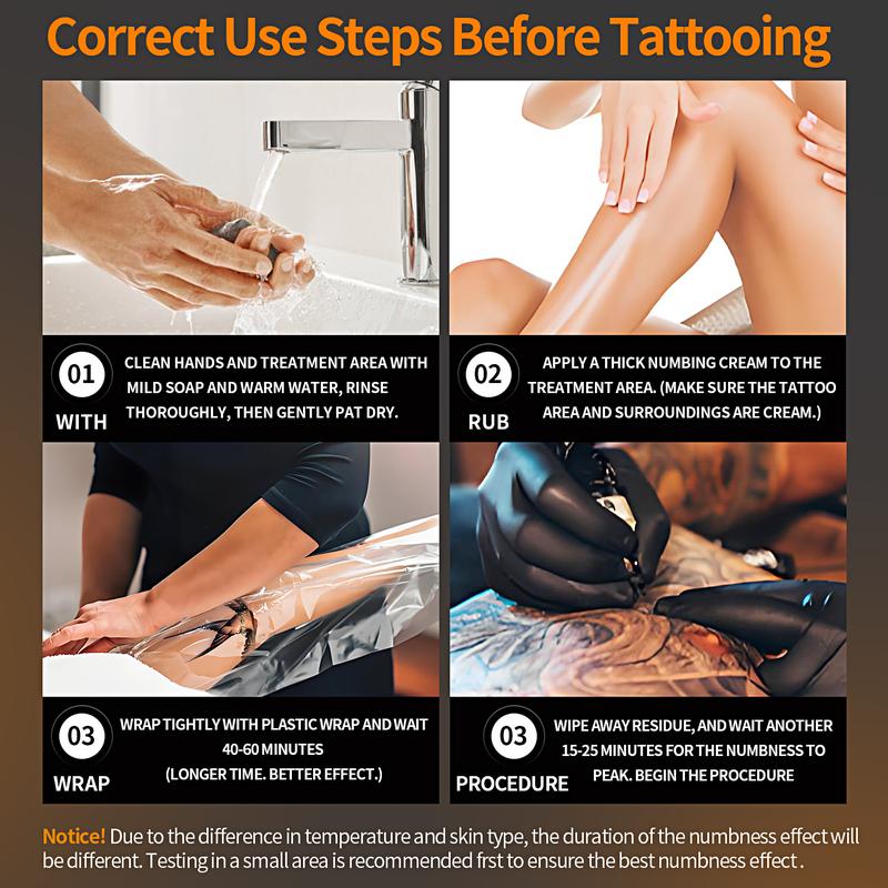 TXKX 2Pack Tattoo Numbing Cream Fast-Acting Topical Anesthesia Cream for SPMU Tattoo Removal & Warts