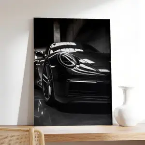 Close Up Porsche 911 Poster  Black And White Wall Decor,bedroom Canvas Posters, Hall Wall Art, Bathroom Canvas Posters