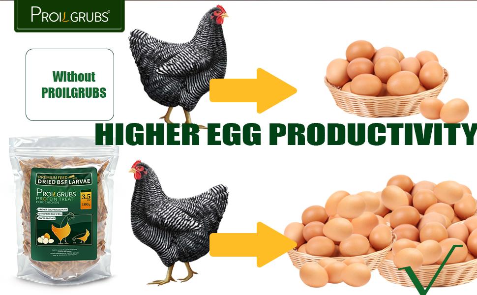 PROILGRUBS 3.5oz/7oz/10.5oz/14oz/5lbs/10lbs Dried Black Soldier Fly Larvae Protein Treat for Chickens Enhances Egg Productivity & Feather Health Non-GMO Natural Feed Rich in Calcium & Nutrients Worms Insects