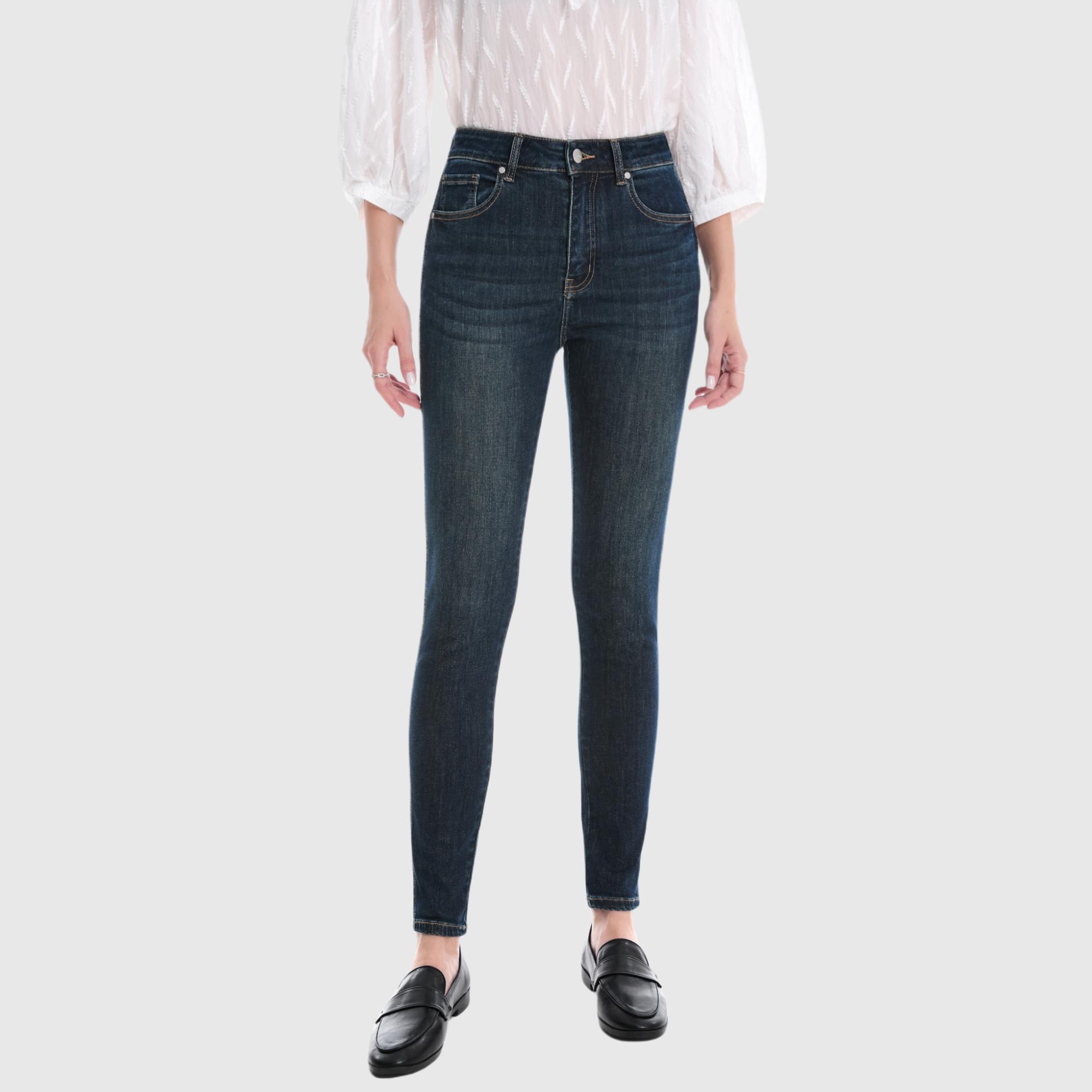 GENUWII Blue High Waisted Jeans - No-Gap Tummy & Booty Lift - Stretchy Figure-Flattering Jeggings - Comfy Street Style