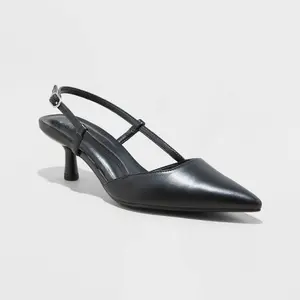 Women's Annette Slingback Heels - A New Day Black 10