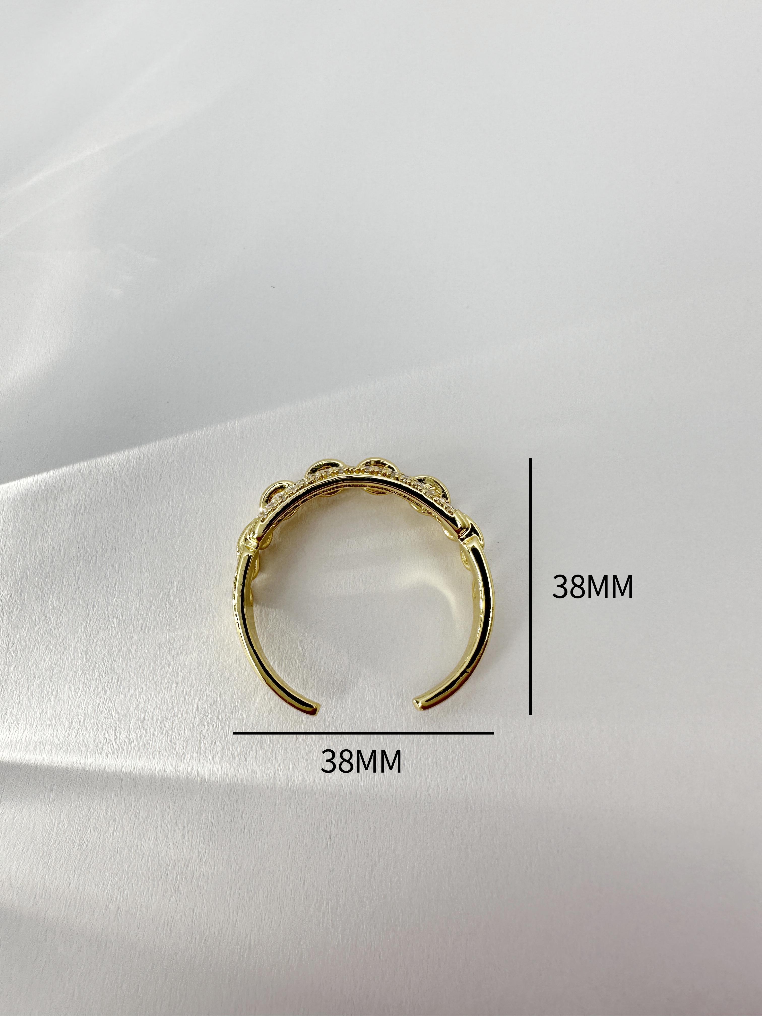 Double Layer Chain Moissanite Titanium Steel Ring, Unique Artistic Design, Statement Jewelry for Women, Express Your Personality, Fashionable Stackable Ring with Sparkling Stones Demi Ring Casual ring stack claddagh voldemort frank  ocean marquise  cut ba