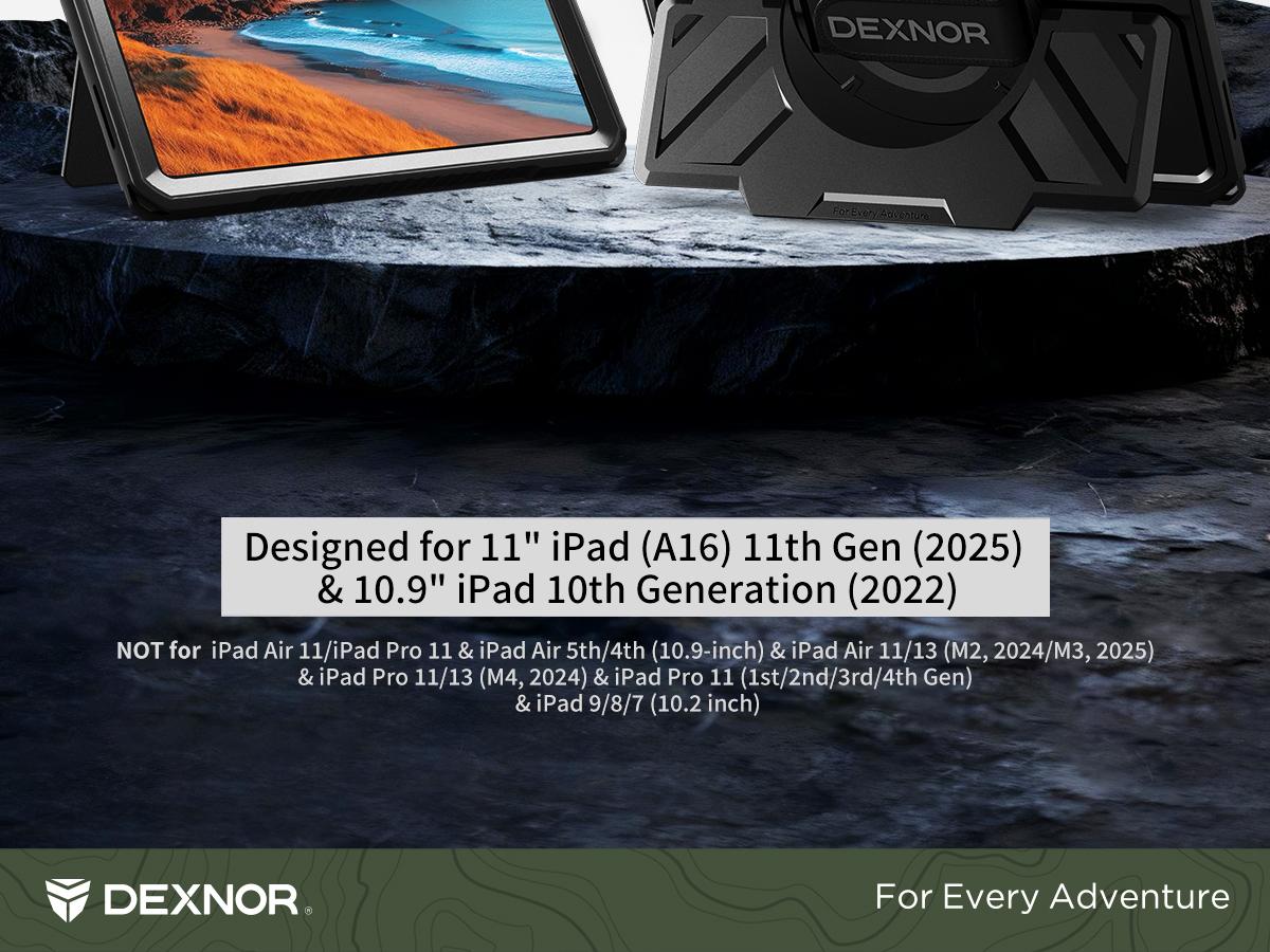 Dexnor Case for iPad (A16) 11th/10th Generation 2025/2022 (11″/10.9″),Rugged Protective Case with 360° Rotating Hand Strap& Stand & Screen Protector & Pencil Holder Shockproof Full-Body Cover Dexnor Case for iPad (A16) 11th/10th Generation 2025/2022 (11″/10.9″),Rugged Protective Case with 360° Rotating Hand Strap& Stand & Screen Protector & Pencil Holder Shockproof Full-Body Cover