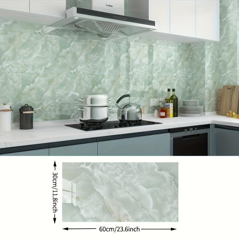 BRODARK 20/40PCS White Marble Tile Wall Stickers Large Easy Peel & Stick Waterproof Self-Adhesive Panels for Kitchen Living Room Bathroom Corridor Home and Dormitory 23.62*11.8in Decorative Ornaments Tiles Sticker