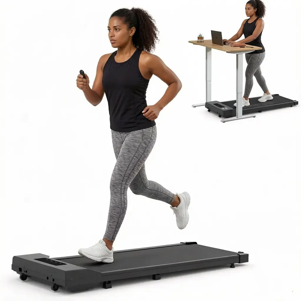 2 in 1 Under Desk Walking Pad Treadmill,Portable Remote Control Treadmill with LED Display,Walking/Jogging/Running Machine for Home & Office