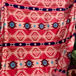 PINK AZTEC THROW BLANKET KING SIZE