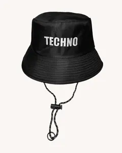 Techno Bucket Hat with Removable Wind Cord
