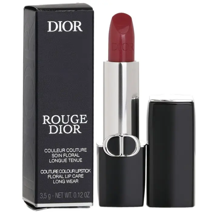 DIOR Rouge Dior Couture Lipstick - Velvet & Satin Finishes, #720 Icone Satin Shade, Makeup Cosmetic with Flower, Shea & Pomegranate Infusions