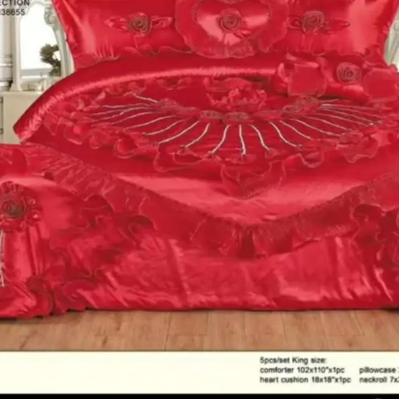 Luxury Maroon King Comforter Set – 5PCS Elegant Bedding Set