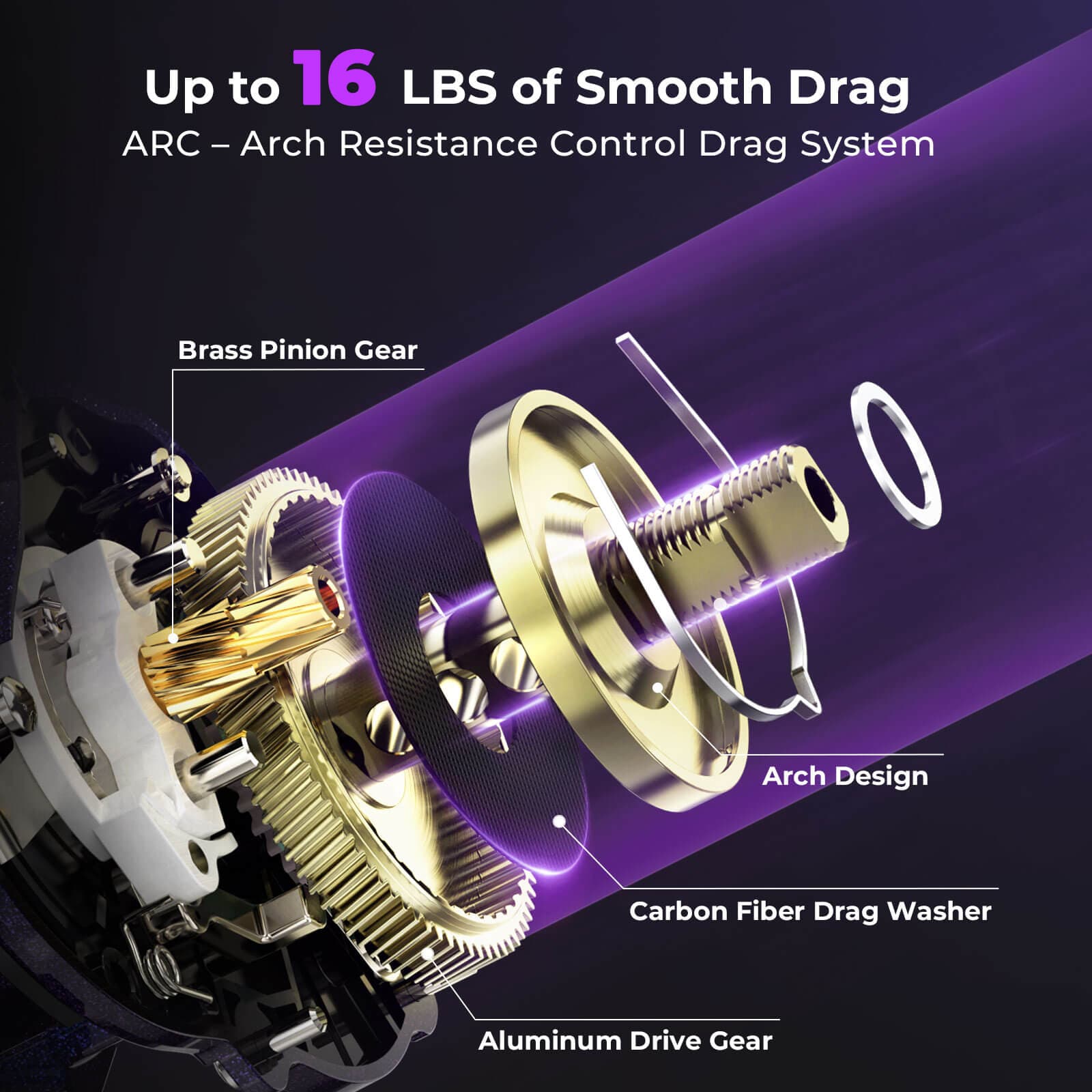 KastKing Royale Legend Pro Baitcasting Reels - AutoMag Dual Braking System Fishing Reel, Arch Resistance Control, 16 Lbs Carbon Drag, 5.5oz Lightweight, 8.0:1 Gear Ratio, 11 + 1 Stainless Steel BB