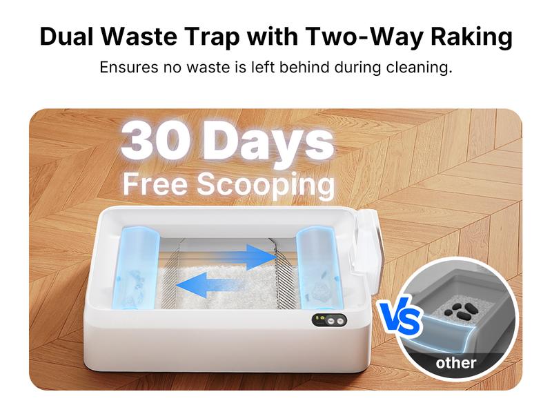 PETKIT Purobot Crystal Duo Open-Top & AI Camera Self Cleaning Cat Litter Box, Urinary Health Monitor Automatic Cat Litter Box, Smart Robot with 2-Way Raking/5G WiFi/Safety Sensors/Odor Control for Multiple Cats (White)