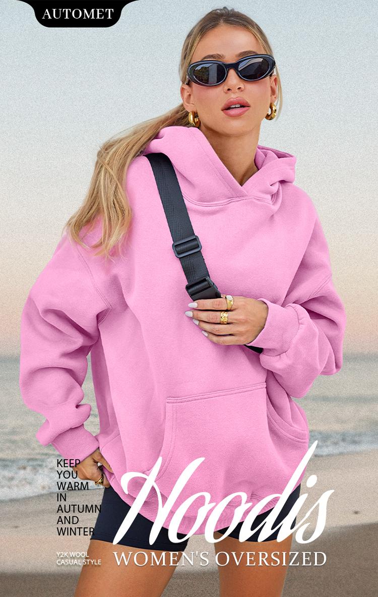 AUTOMET Women's Oversized Hoodies Fleece Sweatshirts Long Sleeve Pullover with Pocket Fall Clothes Teal Color Fallreshness