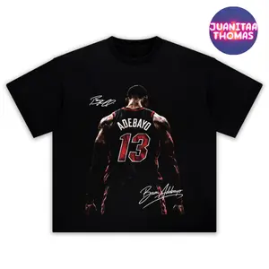 BAM ADEBAYO MIAMI SIGNATURE Youth and Adult t-shirt, Graphic tee, Basketball Fan T-shirts, Basketball Fans Tee, Cotton Sports Fan Gifts for Men and Women, Children's Clothing