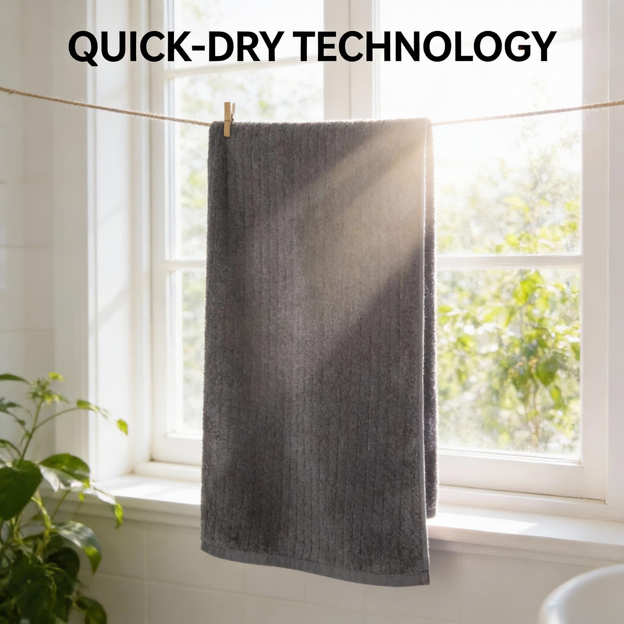 Luxury 4-Piece Microfiber Towel Set Solid Gray Ultra Soft Absorbent Quick-Dry Bathroom Towels 70x140cm Hotel-Style Comfort