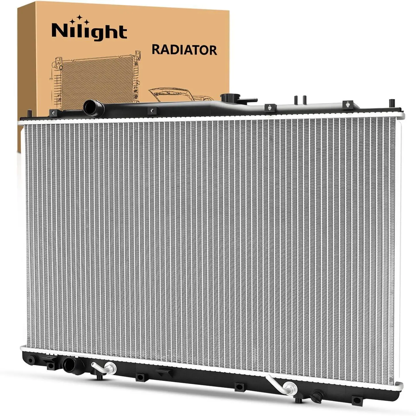 Nilight Radiator for Acura MDX V6 3.5L 2003 2004 2005 2006, Honda Pilot V6 3.5L 2005-2008 Automatic Transmission, Engine Coolant Radiator Replace# 19010RDJA51, 19010RDJA52