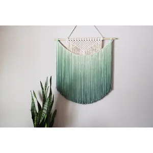 Handmade Macrame wall hanging in Ombre Green