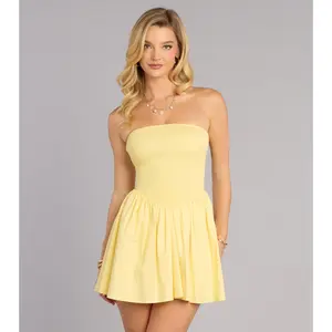 Sweet Days Smocked Strapless Mini Dress