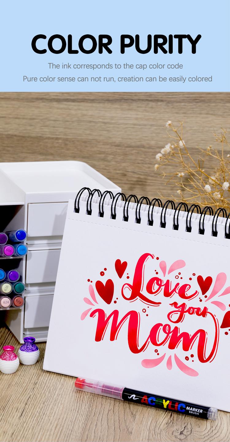 [Limited Sales] 360/288/240 Acrylic Paint Markers Direct Liquid Ink Control System Professional Grade for Rock Painting Canvas Glass Plastic Fabric & Creative Crafts Christmas Gift