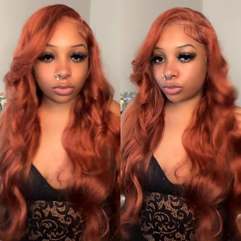 Bling Hair Reddish Brown 13x6 Lace Frontal Wig Brazilian Colored 13x4 Body Wave Human Hair Wigs Hd Transparent Lace Front Wig
